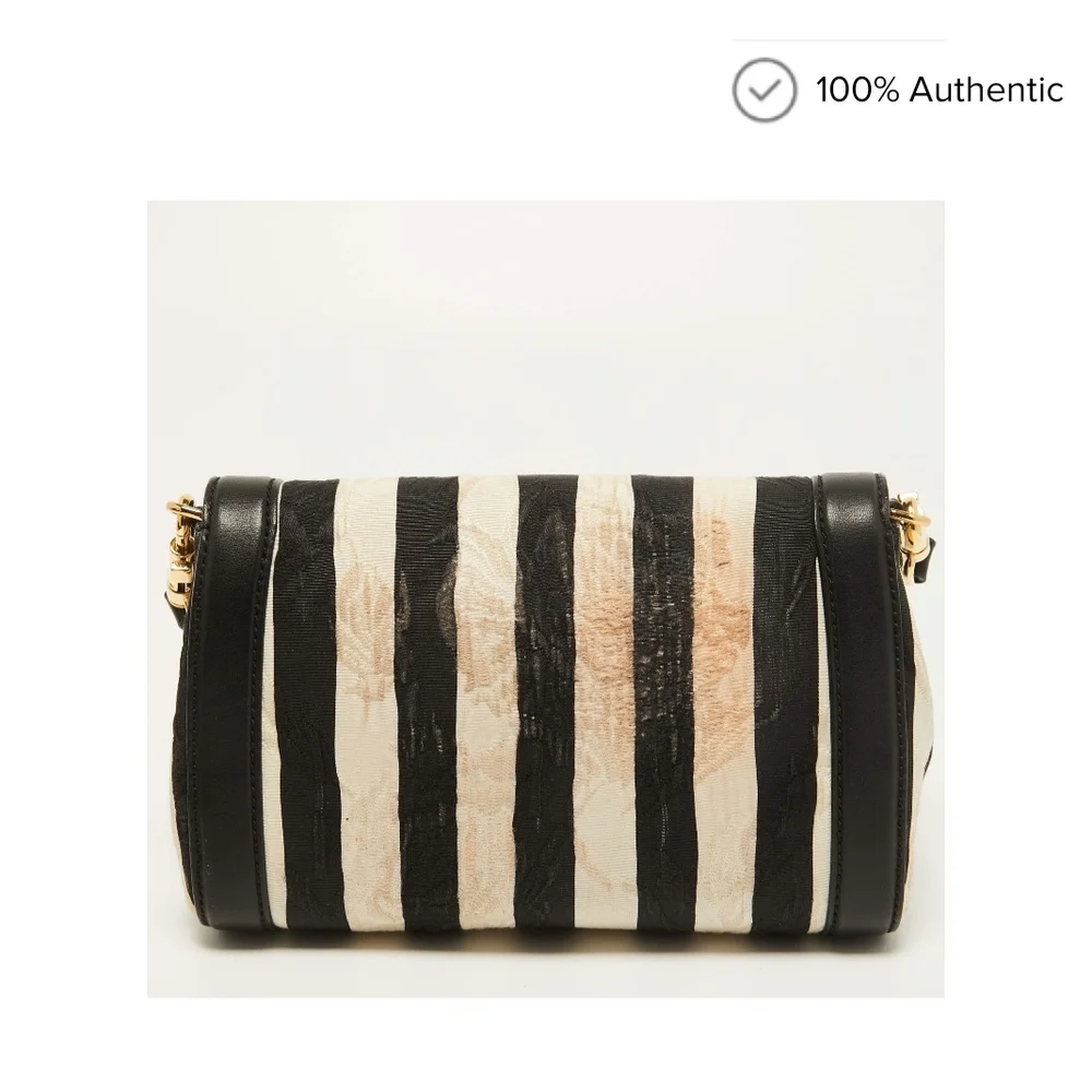 D&G Black and Cream Striped Shoulder Bag - Picture 9 of 14
